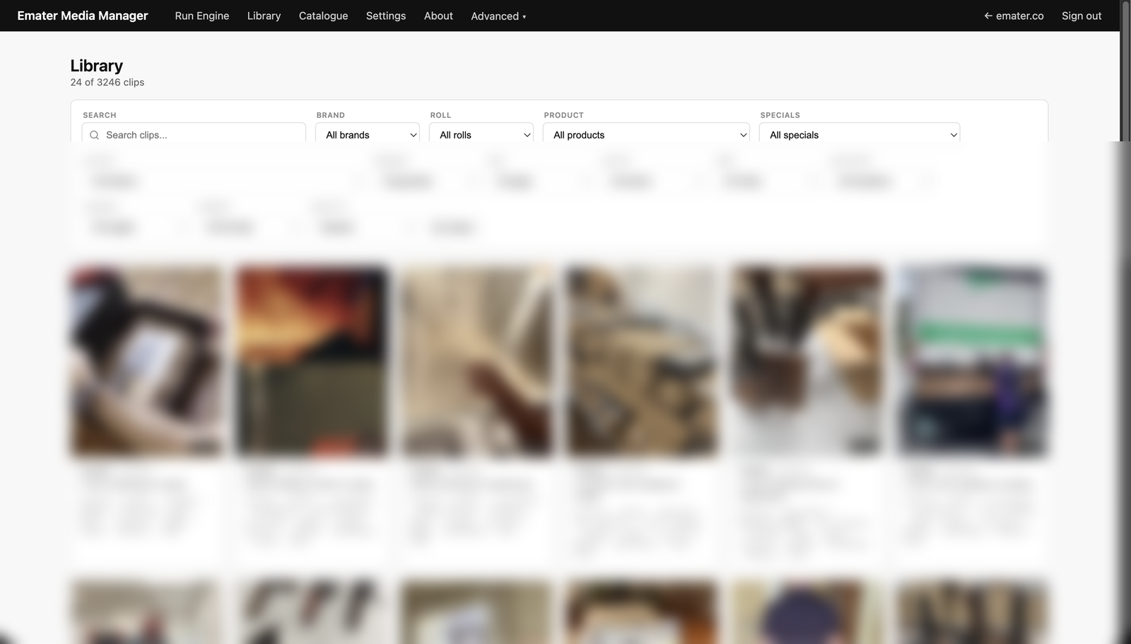 Media Files Database — faceted search across thousands of tagged b-roll clips
